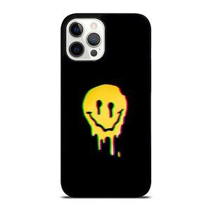 Melting Smiley Face Glitch Aesthetic Trippy Pscyhedelic iPhone Case